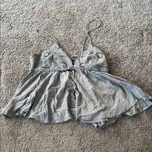 Sadie and Sage Gray Strappy Top